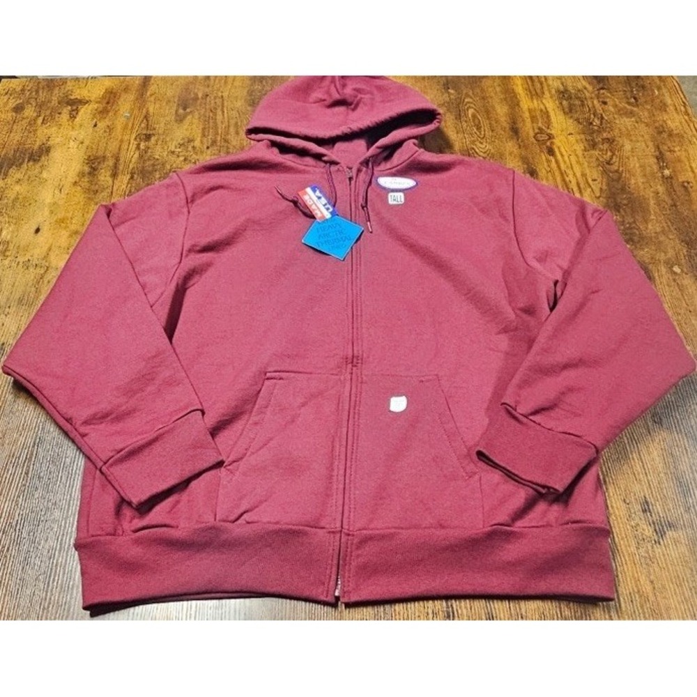 VTG Camber 131 Arctic Thermal Heavyweight Zippered Burgundy Hoodie 3XL Tall